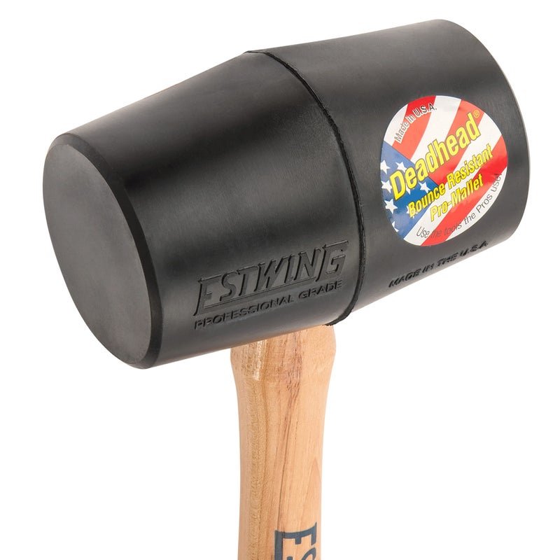 Estwing DH-18 18 Oz Deadhead Rubber Mallet, Wood Handle , Black - Image 3